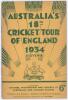 Australia tour of England 1934. Official ‘Australian XI English Tour 1934 Orient Line R.M.S. Orford’ brochure. The front cover features the Ashes urn with lion and kangaroo to either side. The brochure is fully and nicely signed in black ink by all eighte - 6