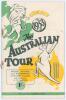 Australia tour of England 1953. Official souvenir brochure for the Australian tour of England. Compiled by A.W. Simpson. Pictorial covers. Fully signed in ink to pictures by all eighteen members of the Australian touring party. Signatures are Hassett (Cap