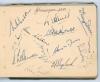 Test and County cricket autographs 1950. Autograph album comprising almost two hundred signatures signed to pages in ink of Test and County cricketers from the 1950 season. Each team signed to one side of a page, not back to back. Includes signatures of t - 4