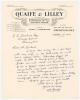 William George ‘Willie’ Quaife. Warwickshire & England 1894-1928. Original single page handwritten letter in ink from Quaife to Leslie Deakins, Secretary of Warwickshire C.C.C., on ‘Quaife and Lilley’ official business letterhead. Dated 13th October 1950,