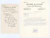 William George ‘Willie’ Quaife. Warwickshire & England 1894-1928. Two original single page letters to Leslie Deakins, Secretary of Warwickshire C.C.C., both on ‘Quaife and Lilley’ official business letterhead. One dated 24th September 1951 is handwritten 