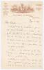 Charles Burgess Fry, Sussex & England 1892-1921. Large double sided handwritten letter from Fry, dated 12th August 1919. Writing from the T.S. Mercury Naval School to ‘Ward’, Fry is writing an endorsement for ‘Sinfield’, assumed to be Reg Sinfield (Glouce