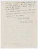 Charles Lucas Townsend. Gloucestershire & England 1893-1922. Interesting two page handwritten letter from C.L. Townsend, writing from his home in Stockton-on-Tees to Jim Coldham and dated 7th March 1946. Replying to Coldham&rsquo;s &lsquo;very charming letter&rsquo;, Towns - 2