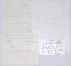 Autographed letters and photographs 1937-1988. Four letters/ notes with general cricket interest replying to requests for autographs, photographs etc. Signatures are M.J. Turnbull, Secretary of Glamorgan C.C.C., dated 21st April 1937, Herbert Sutcliffe 20