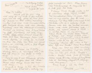Gerald Harvey Humphries. Worcestershire 1932-34 (two matches). Four handwritten letters from Humphries to Neville Weston. The first is a miniature facsimile copy of a letter dated 17th April 1944, written while on active duty in Burma, in which Humphries 