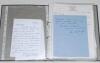 Cricket letters. Black file containing a quantity of letters, the majority from cricketers sent to the late vendor when he was Chairman of the Cricket Society Trust, some of the letters have replies and signatures from the cricketers to the lower part of 