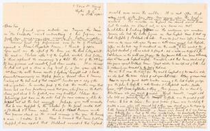 A.F. Wiren letter to Plum Warner 1940. Lengthy two page handwritten letter with good cricket content from Wiren at his home in Wellington, New Zealand, to Warner, editor of &lsquo;The Cricketer&rsquo;. Dated 14th October 1940, Wiren congratulates Warner on his articl