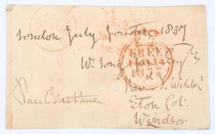 Paul Methuen. M.C.C. 1837. Signed free-front envelope to W. Long of Eton College, Windsor, dated and sent from &lsquo;London, July fourteen 1837&rsquo;. Signed &lsquo;Paul Methuen&rsquo; in black ink. Rare early signature of Methuen who played one first class match for M.C.C., i