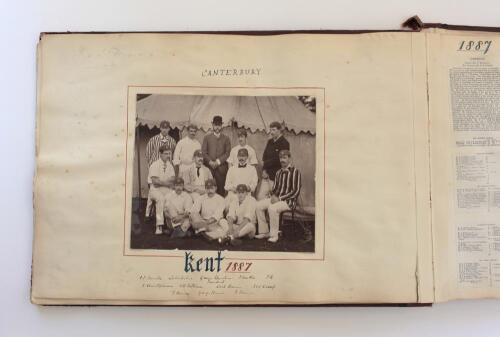 Francis &lsquo;Frank&rsquo; Marchant. Eton, Cambridge University & Kent C.C.C. 1883-1905. Very large album containing various photographs, scorecards and ephemera covering the cricketing career of former Kent Captain, Frank Marchant with comprehensive coverage. The a