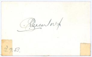 Charles George Macartney. New South Wales, Otago & Australia 1905-1926. Excellent ink signature of Macartney signed and dated 3rd July 1953 to verso of a mono photo card of Macartney in batting action. Tape to edges not affecting the signature. Sold with 
