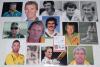 Cricket photographs etc. Selection of signed photographs of Test players, mainly copy photographs with the odd press photo. Signatures include Bob Taylor, Procter, Dymock, A&E Bedser, Bob Simpson, Bruce Francis, McDonald, D. Jones, S. Waugh, R. Darling, E - 2