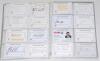 New Zealand Test cricketers 1950s-2010s. A good selection of approx. two hundred signatures of New Zealand Test players, the majority signed to printed &lsquo;New Zealand Test Player&rsquo; white cards, some signed to piece laid down. Earlier signatures include Blair - 3