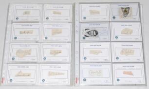India Test cricketers 1940s-2010s. A good selection of approx. one hundred signatures of India Test players, mainly signed to printed &lsquo;India Test Player&rsquo; white cards. The majority of earlier signatures and others signed to piece laid down. Earlier signatu