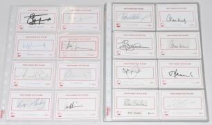 West Indies Test cricketers 1940s-2010s. A good selection of over one hundred signatures of West Indies Test players, all signed to printed &lsquo;West Indies Test Player&rsquo; white cards (one signed to cutting). The majority of earlier signatures and others signed