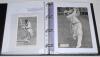 Cricket autographs 1950s onwards. Black binder comprising a selection of signed ephemera including signatures to prints, cuttings, cigarette card etc. of Fred Trueman, Ted Dexter, Raman Subba Row, Roy Tattersall, Colin Cowdrey, Trevor Bailey, Reg Simpson, - 2