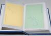England Test and County player signatures 1930s onwards. Fifty &lsquo;England Test Player&rsquo; cards and an album of one hundred signatures on assorted cards. Some signatures on piece laid down. Earlier signatures include R.E.S. Wyatt, G. Evans, A. Bedser, E. Russe - 2