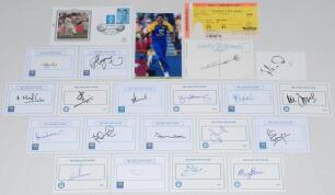 Sri Lanka cricketers 1980s-2010s. Twenty signatures of Sri Lanka Test cricketers, the majority on &lsquo;Test Cricketer&rsquo; cards, also to plain card, colour photograph and postcard. Signatures include Ramanayake, Sangakkara, Siriwardana, Bandara, Maharoof, Maling
