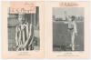 Levi George Wright (Derbyshire 1883-1909) and Albert William Hallam (Lancashire & Nottinghamshire 1895-1910). Two excellent signatures in ink of Wright and Hallam, each signed to piece and laid down to photo bookplate extract of the player. Very good cond