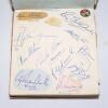 Test and County signatures 1940s-1950s. Two autograph albums comprising a comprehensive collection of autographs. The signatures, mainly in ink, signed to pages or pieces/ album pages laid down. One album, wrapped in brown paper, comprises pages dedicated - 5
