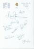 International Cricket Captains 1998. Nine signatures in ink on official M.C.C. letterhead of the captains who met at Lord’s in 1998 for a ‘summit meeting’ on the future of the game and to be briefed on the 1999 World Cup. Signatures are Azharuddhin, Lara,