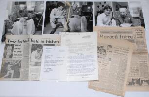 ‘Fastest 100 Record Equalled’ 1983. A folder from Fender’s family archive, comprising a collection of letters, photographs and newspapers relating to Steve O’Shaughnessy of Lancashire equalling Percy Fender’s record fastest century, completed in 34 minute