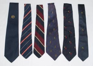 Percy George Herbert Fender. Sussex, Surrey & England 1910-1935. Six ties from Fender’s personal collection. Ties include Ashes Centenary (1880-1980), Old Pauline (St. Paul’s School), R.A.F., G.S.C. etc. Good condition. Sold with an original double pack o