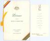 M.C.C. tour to Australia & New Zealand 1965/66. Official menu for the ‘Dinner in honour of the M.C.C. Cricket Team’ given by Sir Robert Menzies, Prime Minister of Australia, held at the Hotel Canberra, Canberra 17th December 1965. The menu with M.C.C. and