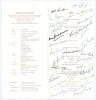 ‘Neil Hawke Testimonial Dinner’ 1990. Official folding menu for the Dinner held at the Adelaide Hilton on the 31st August 1990. Signed to centre pages by twenty six guests and Test players. Signatures include Don Bradman, W. Brown, Simpson, Craig, de Cour - 2