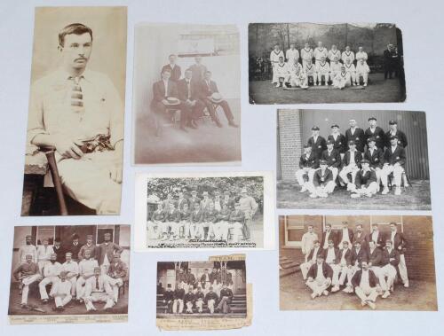 Australia touring team photographs 1882-1934. Five small early original mono and sepia photographs of Australian touring teams to England of the period. Some laid down, one with players’ names annotated to lower portion of the photograph. Teams are 1882, 