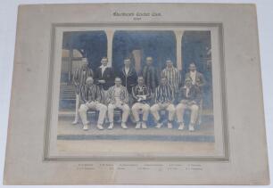 Blackheath and West Kent cricket 1920s. Three original mono team photographs, the players depicted seated and standing in rows wearing cricket attire. Each photograph laid to official photographer&rsquo;s mount with title and players&rsquo; names printed to mount bor
