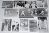 England and Australia. A large selection of approx. seventy copy and restrike photographs of England and Australia players from the 1920s onwards. Images include Don Bradman in a promotional photograph for the bat with which he made his record score of 45 - 2