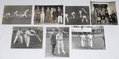 South Africa tour to England 1929. A good selection of original mono press photographs originally from the Dennis Morkel collection. Sir Francis Lacey (former Secretary at Lord&rsquo;s) in conversation with South African captain, H.G. Deane. Mitchell and Catter