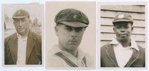 Australia and West Indies 1920s. Two original sepia press portrait photographs of Australian Test cricketers depicted head and shoulders wearing Test caps, one of Warwick Armstrong, the other of Warren Bardsley, both dated 1926. Each approx. 4.75&rdquo;x6.5&rdquo;. A