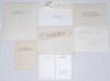 Signed press photographs 1930-1960s. A selection of seven signed press photographs and one collector&rsquo;s card. Includes five photographs of match action, including England v. The Rest, Test trial match, Lord&rsquo;s 1930, signed by R.E.S. Wyatt and Les Ames. Jim - 2