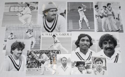 Pakistan and Sri Lanka cricketers 1950s-1990s. A good selection of approx. seventy original press photographs of Pakistan cricketers depicted in match action, player portraits etc., mainly mono, some more modern in colour with the odd copy photo. Players 