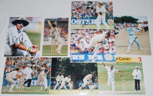 South Africa and England 1990s-2000s. Sixteen original colour press photographs of South Africa and England players, each signed by the featured player. Signatures are Wessels, Richardson, Donald (2 different), Pollock, Adams, Tufnell, DeFreitas (2), Thor