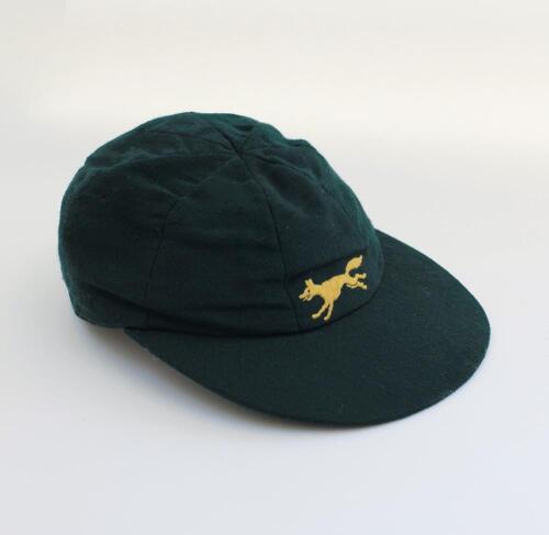 Kenneth Shuttleworth. Lancashire, Leicestershire & England 1964-1980. Leicestershire 1st XI cricket cap and sweater worn by Shuttleworth when playing for his second county side between 1977-1980. The green cap, by Beante, with county emblem of a fox embro