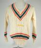 Kenneth Shuttleworth. Lancashire, Leicestershire & England 1964-1980. Leicestershire 1st XI cricket cap and sweater worn by Shuttleworth when playing for his second county side between 1977-1980. The green cap, by Beante, with county emblem of a fox embro - 2