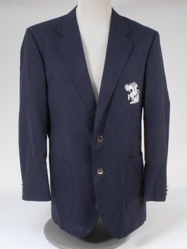 Allan Joseph Lamb. Northamptonshire & England 1972-1995. Navy blue M.C.C. touring blazer, by Simpson of Piccadilly, worn by Lamb on tour during his playing career. The blazer with embroidered M.C.C. touring emblem of St George & Dragon to pocket. This par