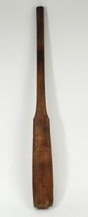 ‘A home made cricket bat of the 1780’s. An early carved home made bat from the period. The bat carved from one piece of wood with the blade widening from 2.75” where it meets the handle to 3.5” at its toe. The ridge has been shaved off at the top and the 