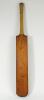 An early presentation cricket bat. An mid to late 19th Century cricket bat from 1874 made by William Page of Dulwich. The bat is slim and slightly humped. The bat is topped by a button cap and is not sprung. There is a silver metal shield to the back of t - 2