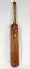 An early presentation cricket bat. An mid to late 19th Century cricket bat from 1874 made by William Page of Dulwich. The bat is slim and slightly humped. The bat is topped by a button cap and is not sprung. There is a silver metal shield to the back of t - 3