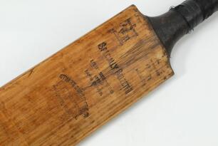 Bernard James Tindal Bosanquet. Oxford University, Middlesex & England 1898-1919. Stuart Surridge ‘Rapid Driver. Extra Special ‘ cricket bat believed to have been used by Bosanquet on the M.C.C. tour of Australia in 1903/04. The bat originally belonged to