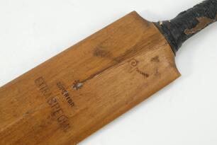 John Berry ‘Jack’ Hobbs. Surrey & England 1905-1934. William Gunn ‘Autograph’ match used cricket bat circa 1920’s signed by Jack Hobbs to the ownership position on the shoulder of the back of the back possibly indicating it may have been used by Hobbs. Bi