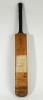 William Walter Keeton. Nottinghamshire & England 1926-1952. A Gunn & Moore ‘Autograph’ bat used by Keeton in scoring 1162 runs in August 1933. The face of the bat is inscribed ‘1162 in August 1933’ and below is a label which details the innings played wit - 2