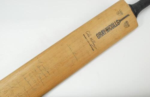 England v Rest of the World 1970. Gray Nicolls ‘Colin Milburn Autograph’ cricket bat signed to the face by the England and Rest of the World teams of 1970 and to the back by four counties Northamptonshire, Derbyshire, Warwickshire and the Yorkshire teams 