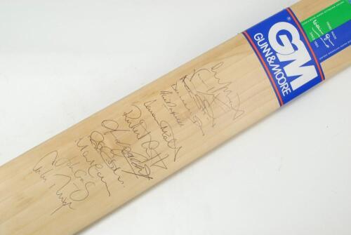 England v Australia, Lord’s 1997. Gunn & Moore cricket bat signed to the face by the England team who played Australia at Lord’s in June 1997. Twelve signatures including Atherton (Cpt), Hussain, Gough, Thorpe, Crawley, Caddick, Malcolm etc. Very good con