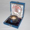 ‘Board of Control for Cricket in India’. A silver metal ashtray with India Board of Control emblem to side. In presentation box. Made by G.R. Thanga Maligai Jewellery of Madras. The Ashtray 3.75” diameter