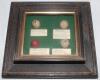 Cricket, golf and sporting metalware and ceramics. Selection including a enamel and gold metal pin badge with the wording ‘CAB 3rd [Test] 1984. India vs England’ with a further hanging part on chain ‘Player. England’, five brass Victorian cricket buttons - 2