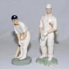 ‘A Yorkshire batsman’. A glazed pottery figure of batsman modelled full length, wearing Yorkshire cap, in batting pose. Incised to base ‘R. Underwood’ (indistinct). 7.5” tall. Issued apparently in a limited edition number. Sold with a similar taller figur